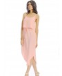 Women Sexy Irregular Spaghetti Strap Backless Mid-long Dress